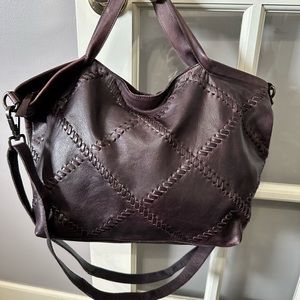 Latico leather Van tote in eggplant